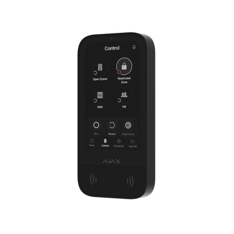 Бездротова клавіатура з сенсорним екраном Ajax KeyPad TouchScreen Чорна